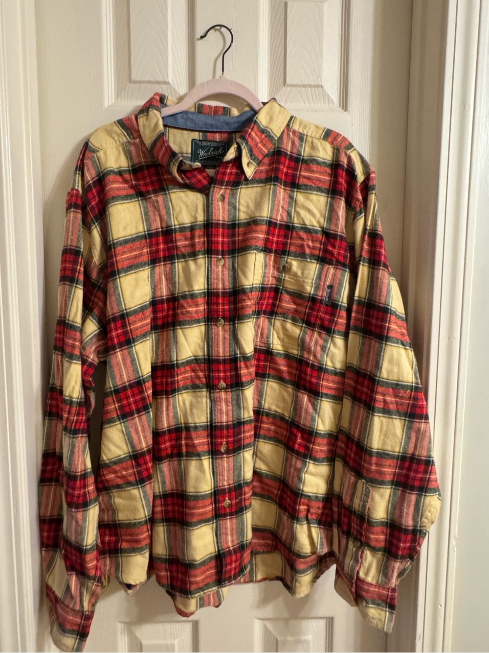 Woolrich Yellow and Red Plaid Button-Down Shirt